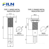 10mm Metal Dash Light with Symbol & Wire Lead LED Indicator Light | FILN Manufacturer