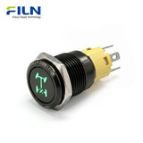 Bouton-Poussoir Personnalisé Blocage de Différentiel Symbole Verrouillage 12V 16mm Faisceau de Câbles Métallique Montage sur Panneau Automobile Marine FILN