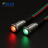 Bi-color LED Indicator Light 8MM Metal Red/Blue Dual Pilot Light IP67 Waterproof FILN