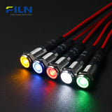 12V 24V 220V LED Indicator Light 8mm Panel Mount IP67 Waterproof