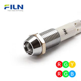 10mm 3 Color Indicator Light RGB Tri-color LED Metal Signal Lamp | IP67 Waterproof Panel Mount