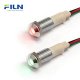 RG Indicator Light Dual Color Red Green LED IP67 Waterproof Metal Pilot Lamp for Industrial & Commercial Panels