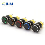 Stainless Steel LED Switch Push Button 5-Pin High Head Ring Light Momentary&Latching | FILN