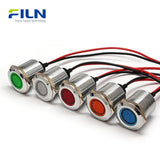 LED Indicator Light 22mm 24V IP67 Metal Flat Head Pre-wired for Panel Signal FILN