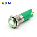 Voyant lumineux 14mm 12V 220V en métal à tête haute 2 broches FILN