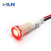 Plastic Indicator Lamps 10MM 6-220V LED Metal Nut High Head Wire Lead 15CM FILN