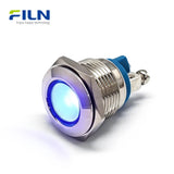 Indicator Light Blue 16mm Metal Flat Head Screw Terminal 2PIN FILN