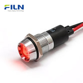 Indicator Light Red Metal 14mm Light 3V-250V IP65 Waterproof LED for Marine & Medical FILN