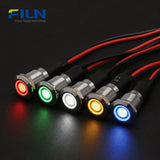 Voyants LED 12V 12 mm IP67 étanches en métal à tête plate pour CNC et marine FILN