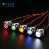 19mm LED Indicators 12V 220V Pre-wired IP67 for Industrial Panel Metal Light FILN