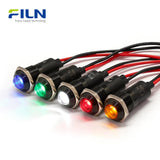LED-Kontrollleuchte 120V 14mm Metall Hochkopf Vorverdrahtet für Schalttafeleinbau FILN
