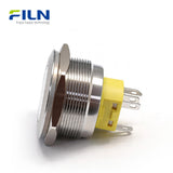 LED Light Push Button Switch 30mm Stainless Steel Power Symbol Momentary/Latching FILN