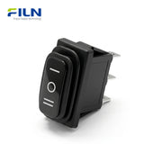 3 Way Rocker Switches No Light Black KCD3 3-Pin ON-OFF-ON Rocker Switch FILN