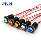 LED Indicator Light 220V 12mm IP67 Waterproof Metal Signal Lamp for CNC & Marine FILN