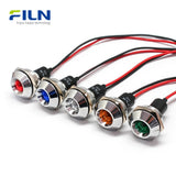 LED Light Panel 12V Indicator 22mm Concave Head Pre-wired Signal Lamp FILN