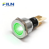 LED 12VDC 조명 19mm 금속 평머리 2핀 플러그 산업 표시등 FILN