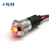 Voyant LED 120V 14mm Métal Tête Haute Pré-câblé pour Montage sur Panneau FILN