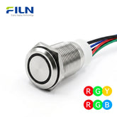 16 mm beleuchteter Drucktastenschalter aus Edelstahl, RGB-LED-Drucktastenschalter FILN