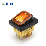 ON OFF ON Rocker Switch Ordinary Plastic KCD4 6-Pin Waterproof Rocker Switch FILN
