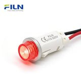 Plastic Pilot LED Lights 12.5mm 6V-220V PA66 Wire Lead Snap-in for FILN