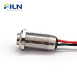 12mm Mini Push Button Switch On Off Stainless Steel 2Pin Pre-wired IP65 Waterproof FILN
