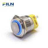 Boutons-poussoirs 12 V 22 mm en acier inoxydable à 5 broches à tête haute avec anneau LED FILN