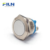19mm Push Button Reset Switch Stainless Steel 2-Pin Screw Terminal Momentary Control | FILN