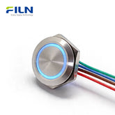 Interrupteur à bouton-poussoir momentané avec anneau LED et connecteur de fil Interrupteur ultra-mince FILN
