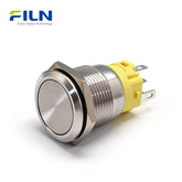 Interrupteur à bouton-poussoir autobloquant 19 mm en alliage de zinc/acier, non lumineux, 3 broches FILN