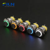 Stainless Steel LED Switch Push Button 5-Pin High Head Ring Light Momentary&Latching | FILN