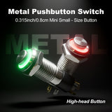 8mm Mini 1.8V-110V Red Normally Open Momentary Metal Push Button Switch