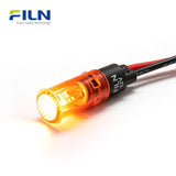 Plastic Signal Light 8mm 12V 220V Wire Lead Snap-in Panel Mount FILN