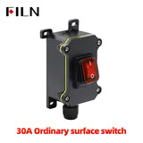 30A Rocker SwitchToggle Switch LED Waterproof Inline Switch 12V 24V 220V Waterproof IP65 Sealed Outdoor Box & Inline Cord Power