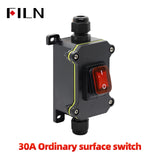 30A Rocker SwitchToggle Switch LED Waterproof Inline Switch 12V 24V 220V Waterproof IP65 Sealed Outdoor Box & Inline Cord Power