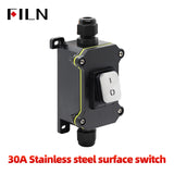 30A Rocker SwitchToggle Switch LED Waterproof Inline Switch 12V 24V 220V Waterproof IP65 Sealed Outdoor Box & Inline Cord Power