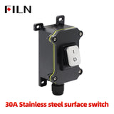30A Rocker SwitchToggle Switch LED Waterproof Inline Switch 12V 24V 220V Waterproof IP65 Sealed Outdoor Box & Inline Cord Power