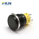 19mm Push Button Latching Switch Zinc Alloy/Steel Non-illuminated Push Button Switch 3-PIN FILN