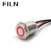 16MM 12V Green LED Metal Push Button Light Switch With Wire red