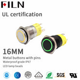 16mm 19mm 22mm LED waterproof stainless steel button switch 12V self-locking car modification symbol switch
