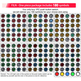 FILN Indicator Light LED Pilot Dash Lights Metal Black Signal Lamp for Car 12V 8MM 5/16'' Waterproof ip67 Red Green Yellow Bule White with Symbols(2Pcs)