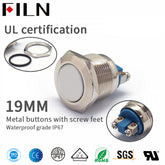 19MM 10A 110V Screw Feet Exit Push Button Switch