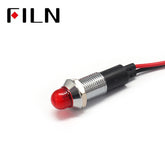12MM metal Audio equipment 220v white indicator light Red