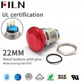 22MM Waterproof Filn Mmetal Emergency Stop Push Button