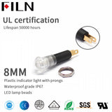 8MM 12V 24V 110V LED Indicator light LED Call Indicator Light