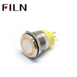 22MM 110V LED illuminated Latching Red Push Button Switch Yellow