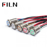 12MM Waterproof Mini LED Illuminated Push Button Switch With Wire