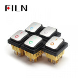 FILN IP68 KCD4 6PIN Momentary LED Waterproof Rocker Switch Best Price