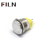 22MM 110V LED illuminated Latching Red Push Button Switch White