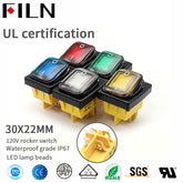 380V Red 15A 4PIN IP67 Amazon Hot Sell Push Rocker Switch