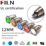 12MM 24V 금속 의료 장비 빨간색 금속 표시등